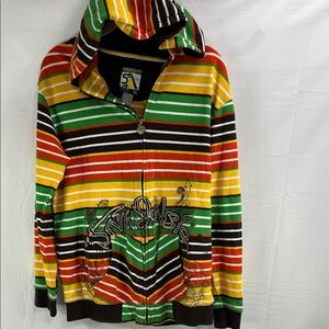 VTG retro Rasta 5ive Jungle hoodie zipper XL junior